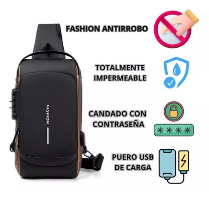 Bolso Bandolera Antirrobo Impermeable.